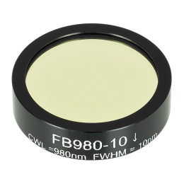 FB980-10 - Полосовой фильтр, Ø1", центральная длина волны 980 ± 2 нм, ширина полосы пропускания 10 ± 2 нм, Thorlabs