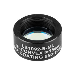 LB1092-B-ML - N-BK7 двояковыпуклая линза в оправе, Ø1/2", фокусное расстояние 15.0 мм, просветляющее покрытие: 650 - 1050 нм, Thorlabs