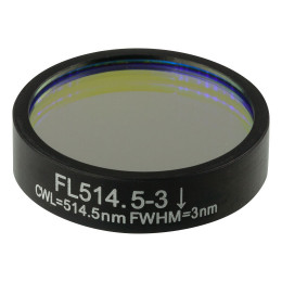 FL514.5-3 - Фильтр для работы с аргоновым лазером, Ø1", центральная длина волны 514.5 ± 0.6 нм, ширина полосы пропускания 3 ± 0.6 нм, Thorlabs