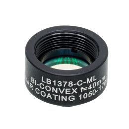 LB1378-C-ML - N-BK7 двояковыпуклая линза в оправе, Ø1/2", фокусное расстояние 40.0 мм, просветляющее покрытие: 1050 - 1700 нм, Thorlabs