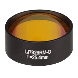LJ7926RM-G - ZnSe плоско-выпуклая цилиндрическая круглая линза в оправе, фокусное расстояние 25.4 мм, Ø1", просветляющее покрытие: 7 - 12 мкм, Thorlabs