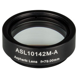 ASL10142M-A - Асферическая линза в оправе, резьба SM1, Ø1", фокусное расстояние 79.0 мм, числовая апертура 0.143, просветляющее покрытие: 350-700 нм, Thorlabs