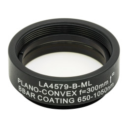 LA4579-B-ML - Плоско-выпуклая линза, диаметр: 1", материал: UVFS, оправа с резьбой: SM1, f = 300.0 мм, покрытие: 650 - 1050 нм, Thorlabs