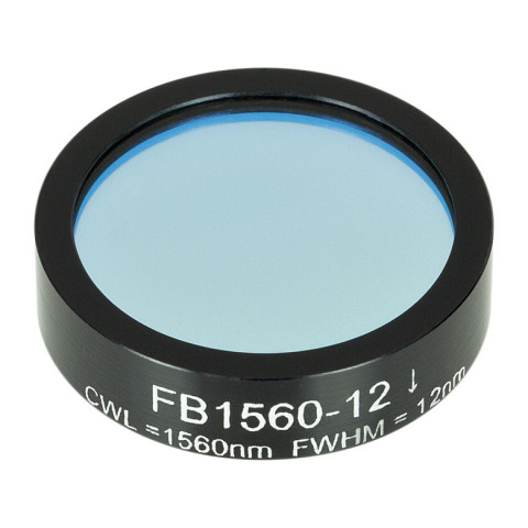 FB1560-12 - Полосовой фильтр, Ø1", центральная длина волны 1560 ± 2.4 нм, ширина полосы пропускания 12 ± 2.4 нм, Thorlabs