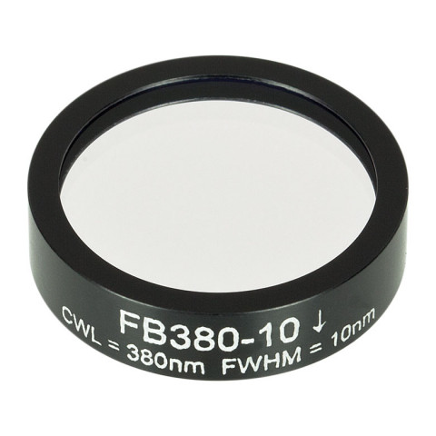 FB380-10 - Полосовой фильтр, Ø1", центральная длина волны 380 ± 2 нм, ширина полосы пропускания 10 ± 2 нм, Thorlabs