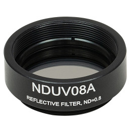 NDUV08A - Отражающий нейтральный светофильтр, Ø25 мм, UVFS, резьба на оправе: SM1, оптическая плотность: 0.8, Thorlabs