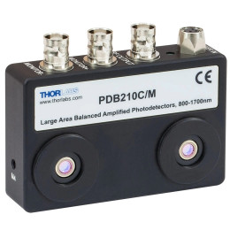 PDB210C/M - Балансный фотодетектор с большой площадью активной области, InGaAs фотодиоды, рабочий диапазон: 800-1700 нм, крепления: M4, источник питания: 12 В, Thorlabs
