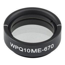 WPQ10ME-670 - Четвертьволновая пластинка из ЖК полимера в оправе, Ø1", рабочая длина волны: 670 нм, резьба: SM1, Thorlabs