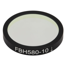 FBH580-10 - Полосовой фильтр, Ø25 мм, центральная длина волны: 580 нм, ширина полосы пропускания: 10 нм, Thorlabs