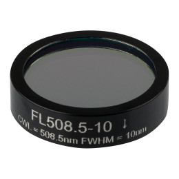 FL508.5-10 - Фильтр для работы с аргоновым лазером, Ø1", центральная длина волны 508.5 ± 2 нм, ширина полосы пропускания 10 ± 2 нм, Thorlabs