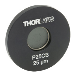 P25CB - Точечная диафрагма в оправе Ø1", диаметр отверстия: 25 ± 2 мкм, материал: позолоченная медь, Thorlabs