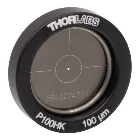 P100HK - Точечная диафрагма в оправе Ø1/2" (12.7 мм), диаметр отверстия: 100 ± 4 мкм, нержавеющая сталь, Thorlabs