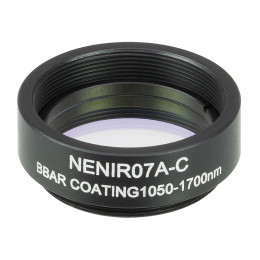 NENIR07A-C - Абсорбционный нейтральный светофильтр в оправе, Ø25 мм, резьба SM1, просветляющее покрытие: 1050-1700 нм, оптическая плотность: 0.7, Thorlabs