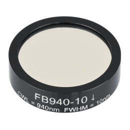 FB940-10 - Полосовой фильтр, Ø1", центральная длина волны 940 ± 2 нм, ширина полосы пропускания 10 ± 2 нм, Thorlabs