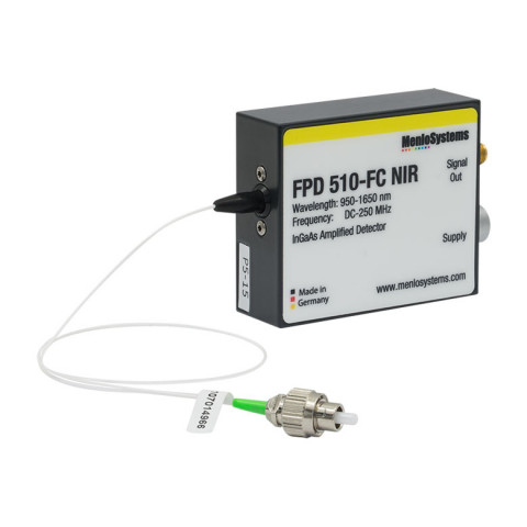 FPD510-FC-NIR - Высокочувствительный PIN фотодетектор, рабочий спектральный диапазон: 950 - 1650 нм, для сигналов с частотой до 250 МГц, постоянный коэффициент усиления, Thorlabs