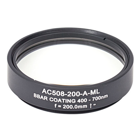 AC508-200-A-ML - Ахроматический дублет, f=200 мм, Ø2", резьба на оправе: SM2, просветляющее покрытие: 400-700 нм, Thorlabs