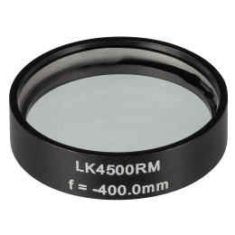 LK4500RM -  Плоско-вогнутая цилиндрическая круглая линза из кварцевого стекла в оправе, фокусное расстояние: -400 мм, Ø1", без покрытия, Thorlabs