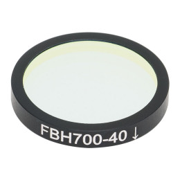 FBH700-40 - Полосовой фильтр, Ø25 мм, центральная длина волны 700 нм, ширина полосы пропускания 40 нм, Thorlabs