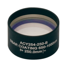 ACY254-250-B - Ахроматический дублет с цилиндрическими линзами,  фокусное расстояние 250 мм, Ø1", просветляющее покрытие: 650 - 1050 нм, Thorlabs