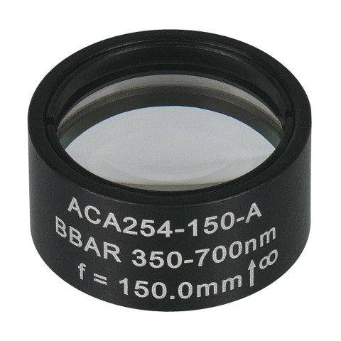 ACA254-150-A - Ахроматический дублет с воздушной прослойкой, просветляющее покрытие: 350-700 нм, фокусное расстояние: 150 мм, Thorlabs