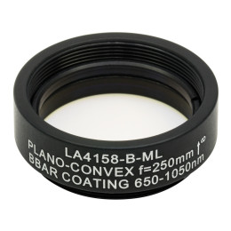 LA4158-B-ML - Плоско-выпуклая линза, диаметр: 1", материал: UVFS, оправа с резьбой: SM1, f = 250.0 мм, покрытие: 650 - 1050 нм, Thorlabs