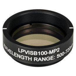 LPVISB100-MP2 - Линейный поляризатор, Ø25 мм, в оправе с резьбой SM1, рабочий диапазон: 500 - 720 нм, Thorlabs