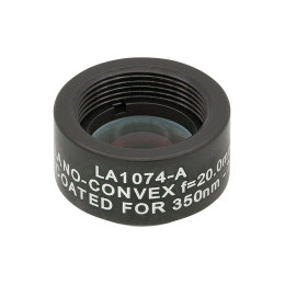 LA1074-A-ML - Плоско-выпуклая линза, Ø1/2", N-BK7, оправа с резьбой SM05, f = 20.0 мм, просветляющее покрытие: 350-700 нм, Thorlabs