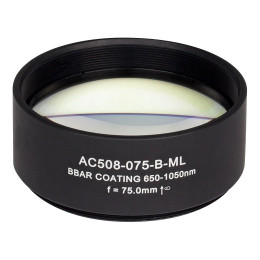 AC508-075-B-ML - Ахроматический дублет, f=75 мм, Ø2", резьба на оправе: SM2, просветляющее покрытие: 650-1050 нм, Thorlabs