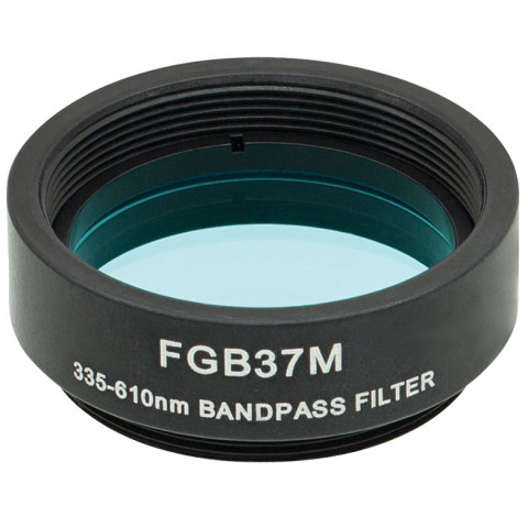 FGB37M - Цветной светофильтр в оправе, Ø25 мм, материал BG40, резьба SM1, Thorlabs