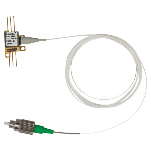 SAF1171S - Активная среда лазеров с одной наклоненной гранью, установленная в половину корпуса типа Butterfly, центральная длина волны излучения: 1050 нм, одномодовое волокно, Thorlabs