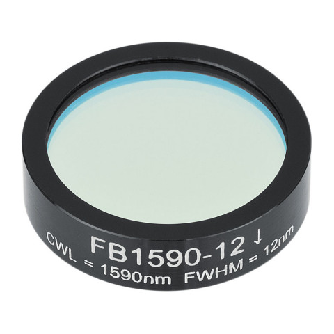 FB1590-12 - Полосовой фильтр, Ø1", центральная длина волны 1590 ± 2.4 нм, ширина полосы пропускания 12 ± 2.4 нм, Thorlabs