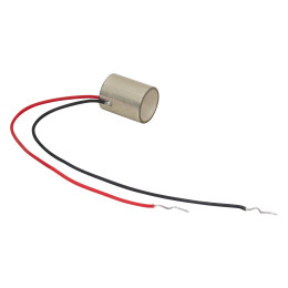 PT49LMW - Пьезоэлектрические приводы в форме цилиндра, напряжение: 500 В, 2.8 мкм продольное и 1.8 мкм радиальное смещение, Ø8.0 мм, длина: 10.0 мм, с проводами, Thorlabs