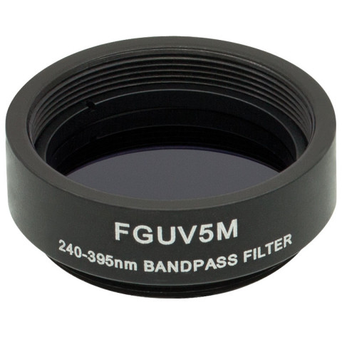FGUV5M - Цветной светофильтр в оправе, Ø25 мм, материал UG5, резьба SM1, Thorlabs