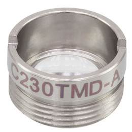 C230TMD-A - Асферическая линза Geltech в оправе, f = 4.51 мм, NA = 0.55, просветляющее покрытие: 350-700 нм, Thorlabs