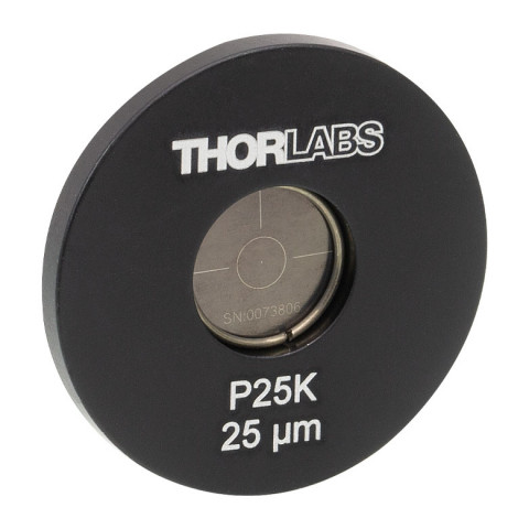 P25K - Точечная диафрагма в оправе Ø1", диаметр отверстия: 25 ± 2 мкм, материал: нержавеющая сталь, Thorlabs