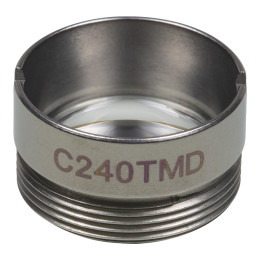 C240TMD - Асферическая линза в оправе, фокусное расстояние: 8.0 мм, числовая апертура: 0,5, рабочее расстояние: 3.8 мм, без покрытия, Thorlabs