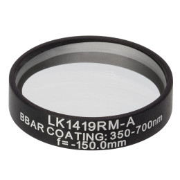 LK1419RM-A - N-BK7 плоско-вогнутая цилиндрическая круглая линза в оправе, фокусное расстояние: -150 мм, Ø1", просветляющее покрытие: 350 - 700 нм, Thorlabs