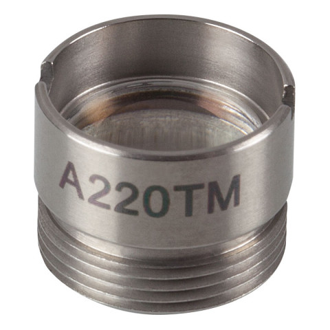 A220TM - Асферическая линза в оправе, фокусное расстояние 11.0 мм, числовая апертура 0.26, без покрытия, Thorlabs