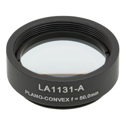LA1131-A-ML - Плоско-выпуклая линза, Ø1", N-BK7, оправа с резьбой SM1, f = 50.0 мм, просветляющее покрытие: 350-700 нм, Thorlabs