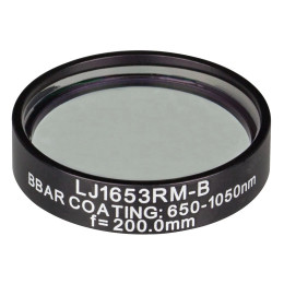 LJ1653RM-B - N-BK7 плоско-выпуклая круглая линза в оправе, фокусное расстояние: 200 мм, Ø1", просветляющее покрытие: 650 - 1050 нм, Thorlabs