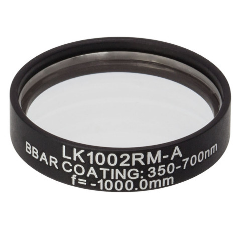 LK1002RM-A - N-BK7 плоско-вогнутая цилиндрическая круглая линза в оправе, фокусное расстояние: -1000 мм, Ø1", просветляющее покрытие: 350 - 700 нм, Thorlabs