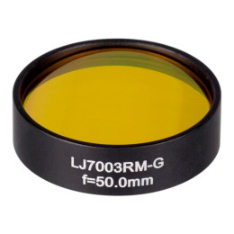 LJ7003RM-G - ZnSe плоско-выпуклая цилиндрическая круглая линза в оправе, фокусное расстояние 50.0 мм, Ø1", просветляющее покрытие: 7 - 12 мкм, Thorlabs