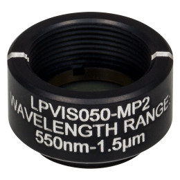 LPVIS050-MP2 - Линейный поляризатор, Ø12.5 мм, в оправе с резьбой SM05, рабочий диапазон: 550 - 1500 нм, Thorlabs