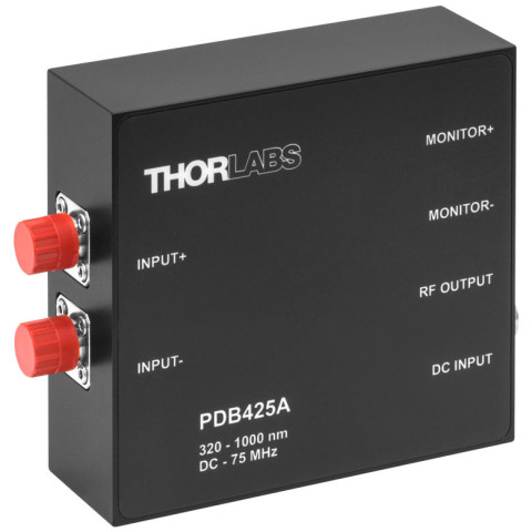 PDB425A - Балансный фотодетектор с трансимпедансным усилителем и постоянным коэффициентом усиления, диапазон рабочих частот до 75 МГц, Si фотодиоды, Thorlabs