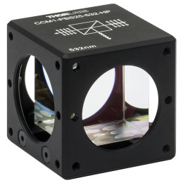 CCM1-PBS25-532-HP - Поляризационный светоделительный кубик в оправе, для каркасных систем: 30 мм, для работы с излучением высокой мощности: 532 нм, крепления: 8-32, Thorlabs