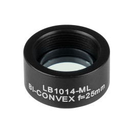 LB1014-ML - N-BK7 двояковыпуклая линза в оправе, Ø1/2", фокусное расстояние 25.0 мм, без покрытия, Thorlabs