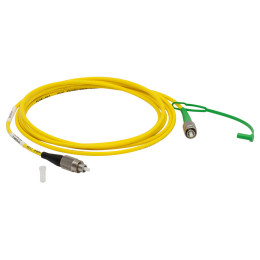 P5-630AR-2 - Соединительный оптоволоконный кабель, одномодовое оптоволокно, 2 м, диапазон рабочих длин волн: 633 - 780 нм, FC/PC (с просветляющим покрытием) и FC/APC (без покрытия) разъем, Thorlabs
