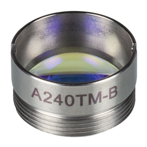 A240TM-B - Асферическая линза Rochester в оправе, f = 8.0 мм, NA = 0.5, просветляющее покрытие: 650-1050 нм, Thorlabs