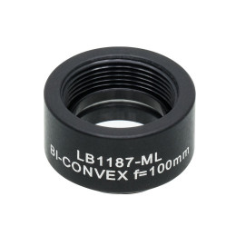 LB1187-ML - N-BK7 двояковыпуклая линза в оправе, Ø1/2", фокусное расстояние 100.0 мм, без покрытия, Thorlabs