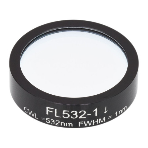 FL532-1 - Фильтр для работы с Nd:YAG лазером, Ø1", центральная длина волны 532 ± 0.2 нм, ширина полосы пропускания 1 ± 0.2 нм, Thorlabs